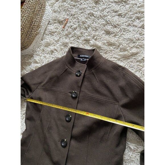 Ellen Tracy Blazer Top Brown 100% Wool Size 8 - Picture 8 of 10